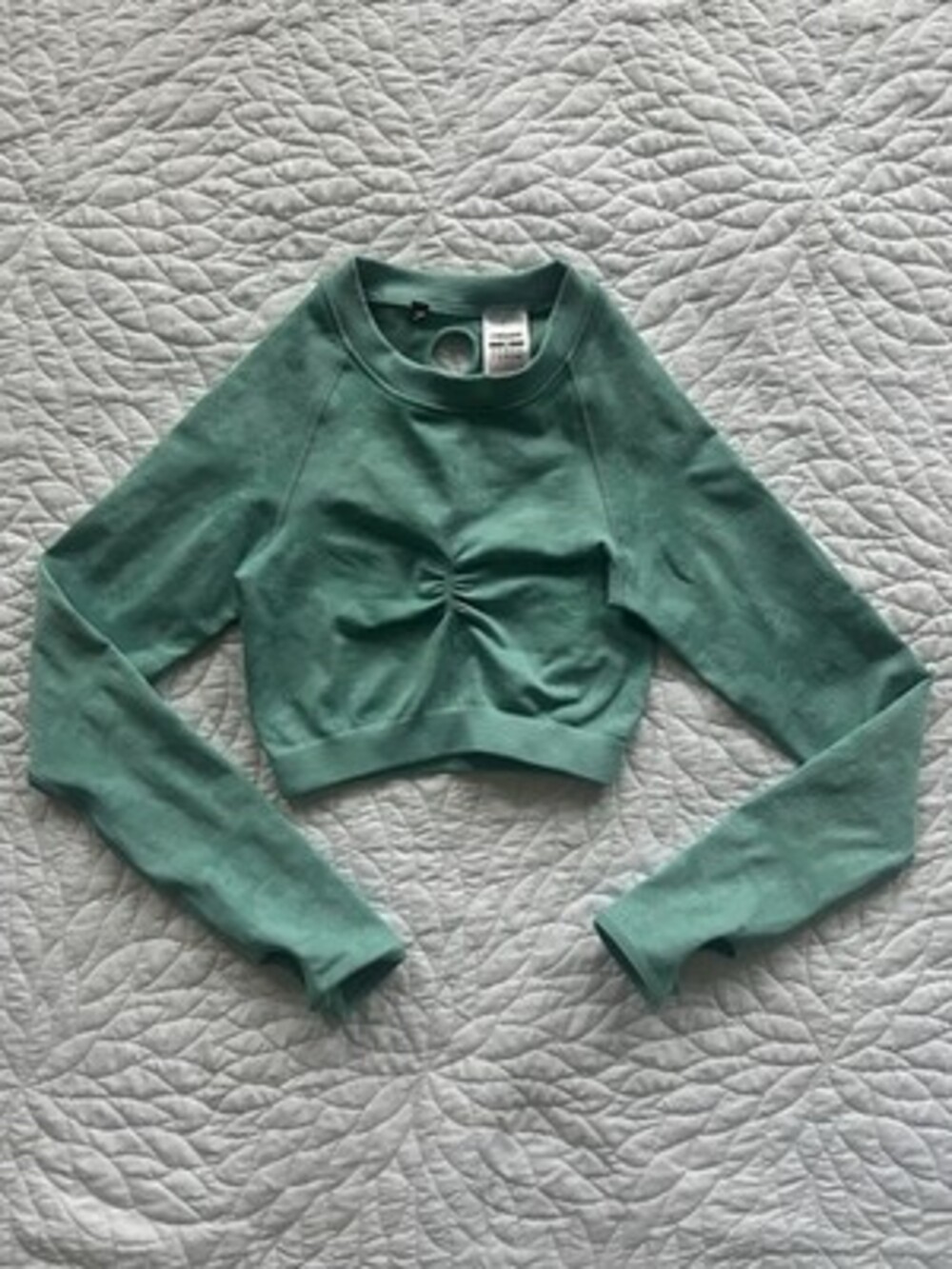 Gymshark Long Sleeve Crop Top Green XS Excellent Condition